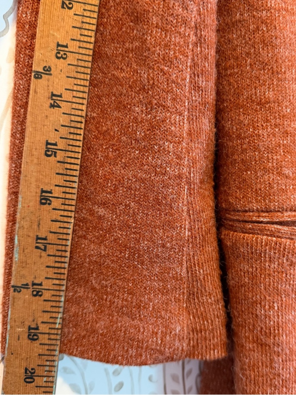Anthropologie Cartonnier Women’s Small Rust Orange Knit Blazer Jacket Academia - Picture 8 of 11